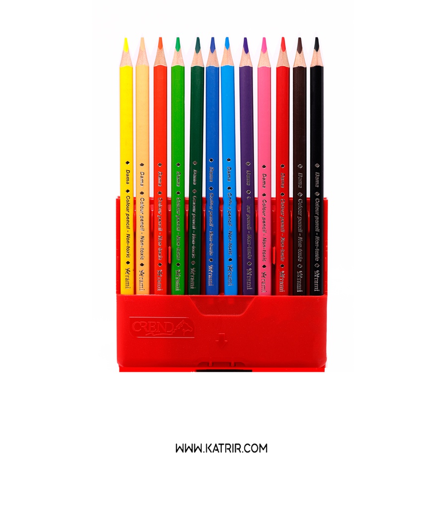 مداد رنگی کرند ( Crend ) مدل داما ، 12 رنگ استندی