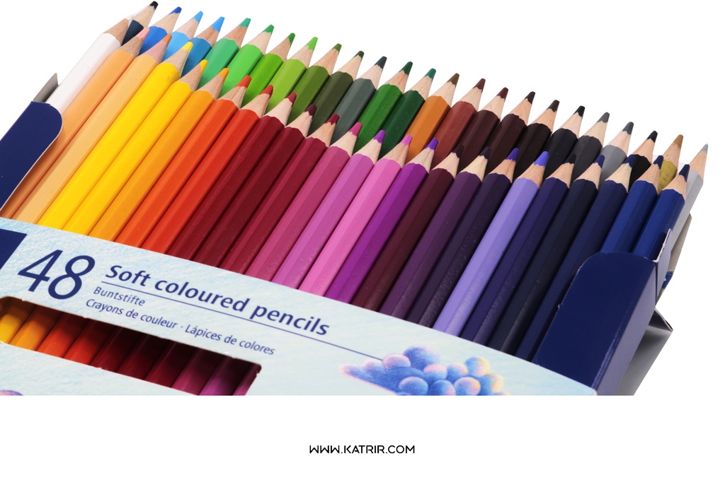 مداد رنگی استدلر ( Staedtler ) مدل 48 رنگ ، جعبه مقوایی ، سافت ، کد 143CD48 LJ