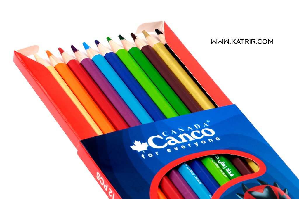 مداد رنگی 12 رنگ کنکو (canco) مدل بچه زرنگ جعبه مقوایی