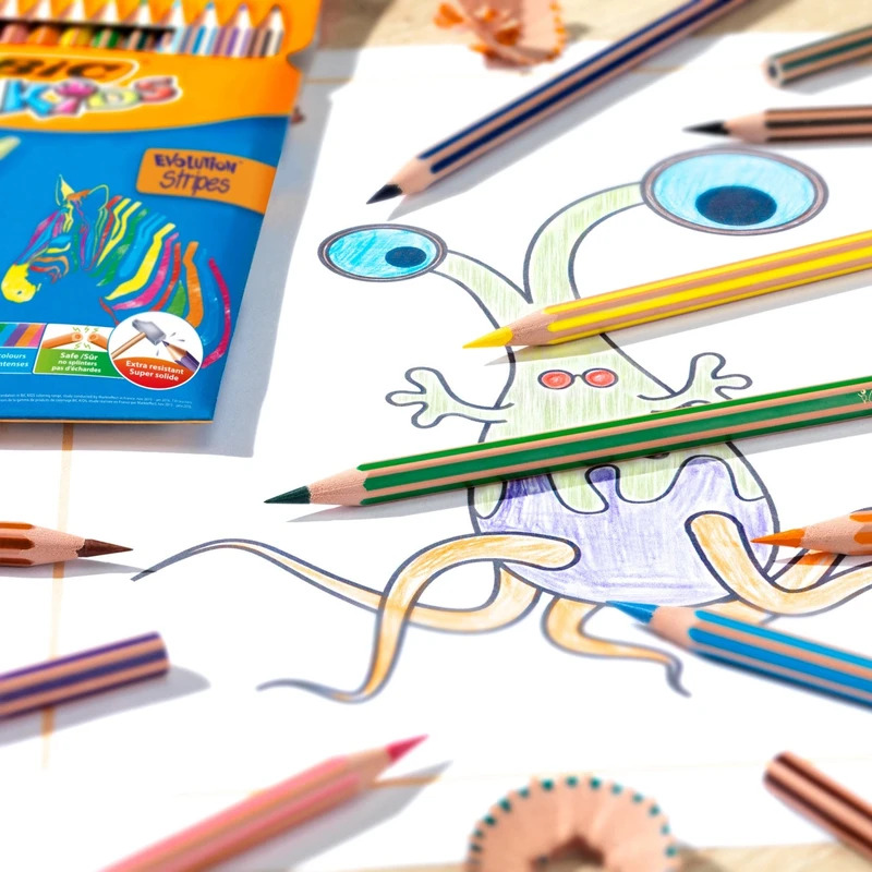 مداد رنگی بیک ( Bic ) مدل ( Tropicolors 2 ) ، 24 رنگ