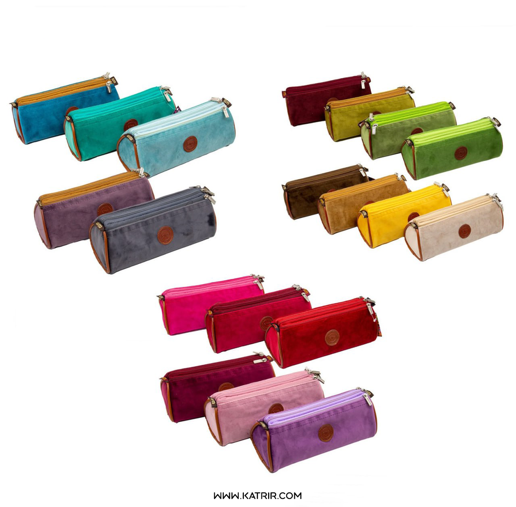 جامدادی کلیپس ( Clips ) مدل مخملی 3 زیپ ، کد 1015