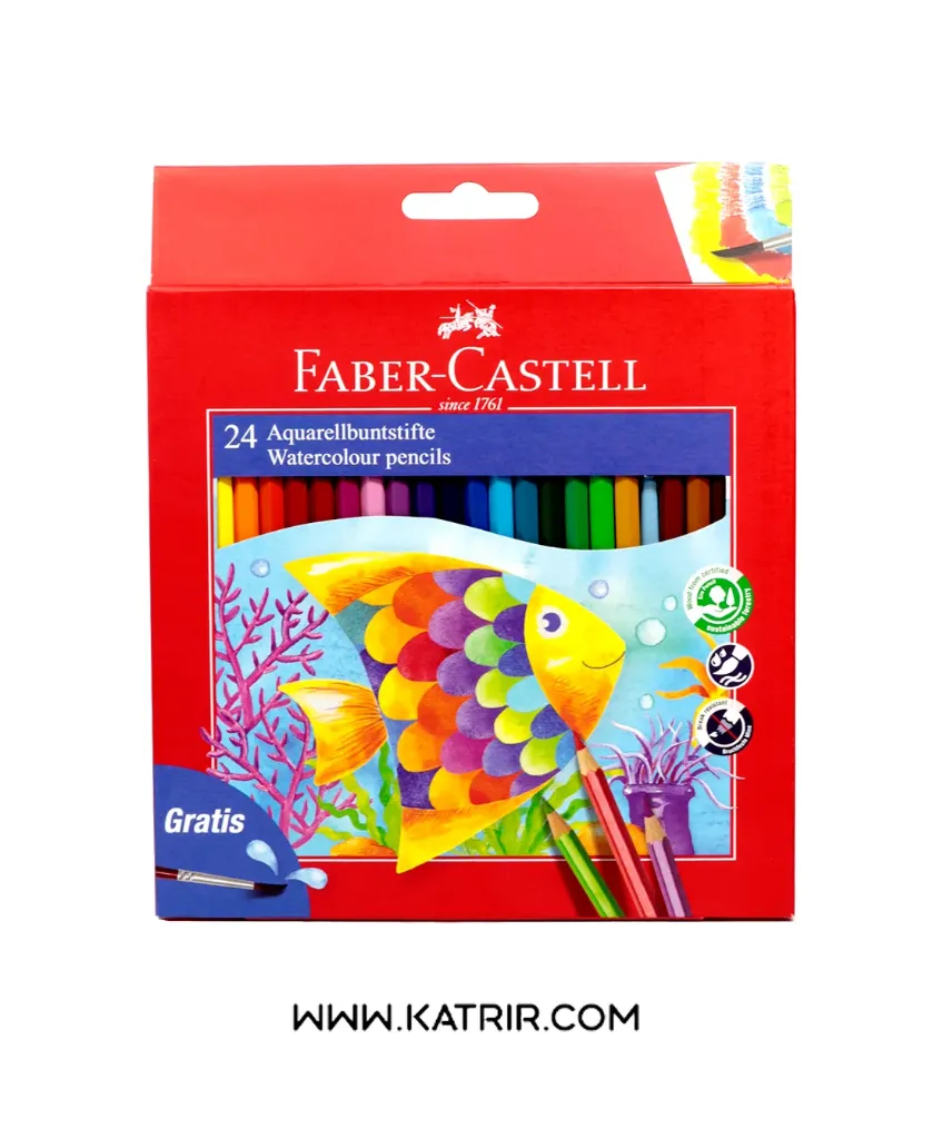 مداد رنگی فابرکاستل ( Faber-castel ) مدل 24 رنگ ، آبرنگی ، جعبه مقوایی ، کد 4425