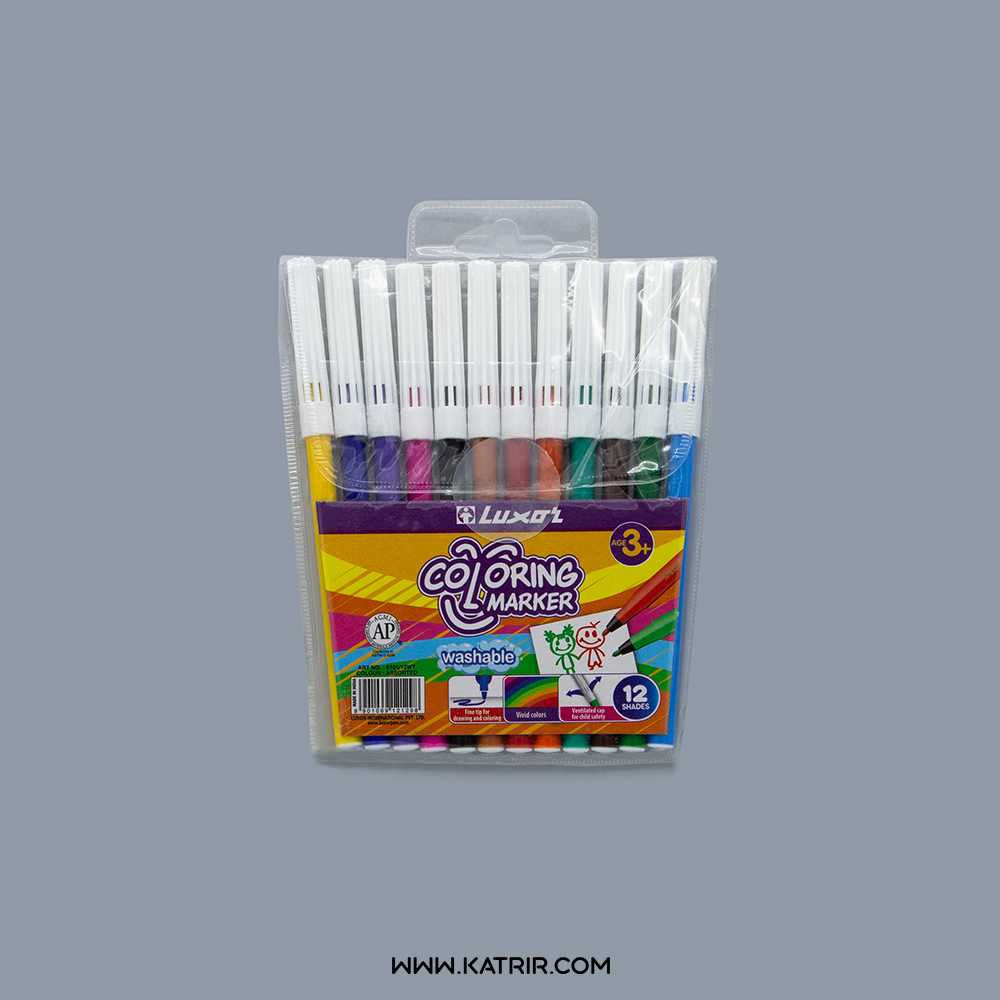 ماژیک نقاشی 12 رنگ لاکسر ( luxor ) مدل طلقی - کد 6101/12