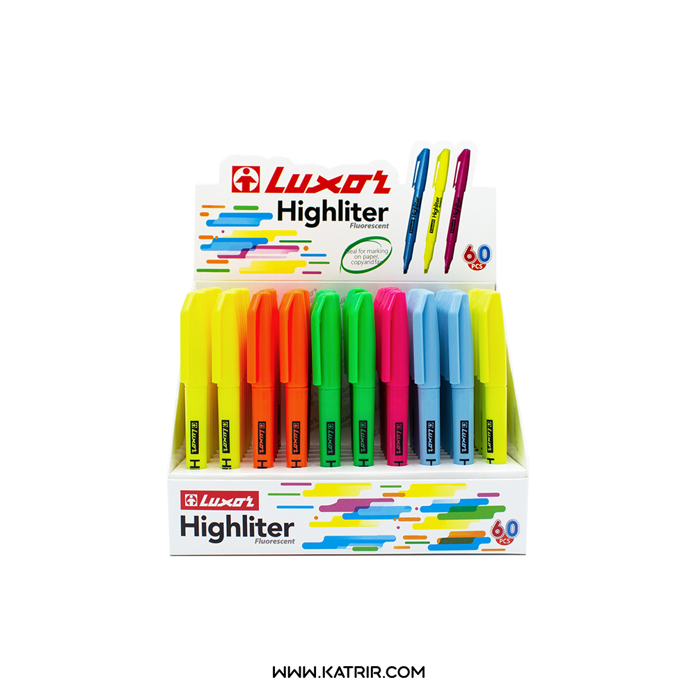 ماژیک علامت گذار قلمی لاکسر ( luxor ) مدل هایلایتر ( HighLighter ) - رگلام 60 عددی