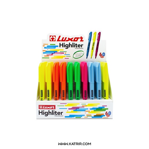 ماژیک علامت گذار قلمی لاکسر ( luxor ) مدل هایلایتر ( HighLighter ) - رگلام 60 عددی