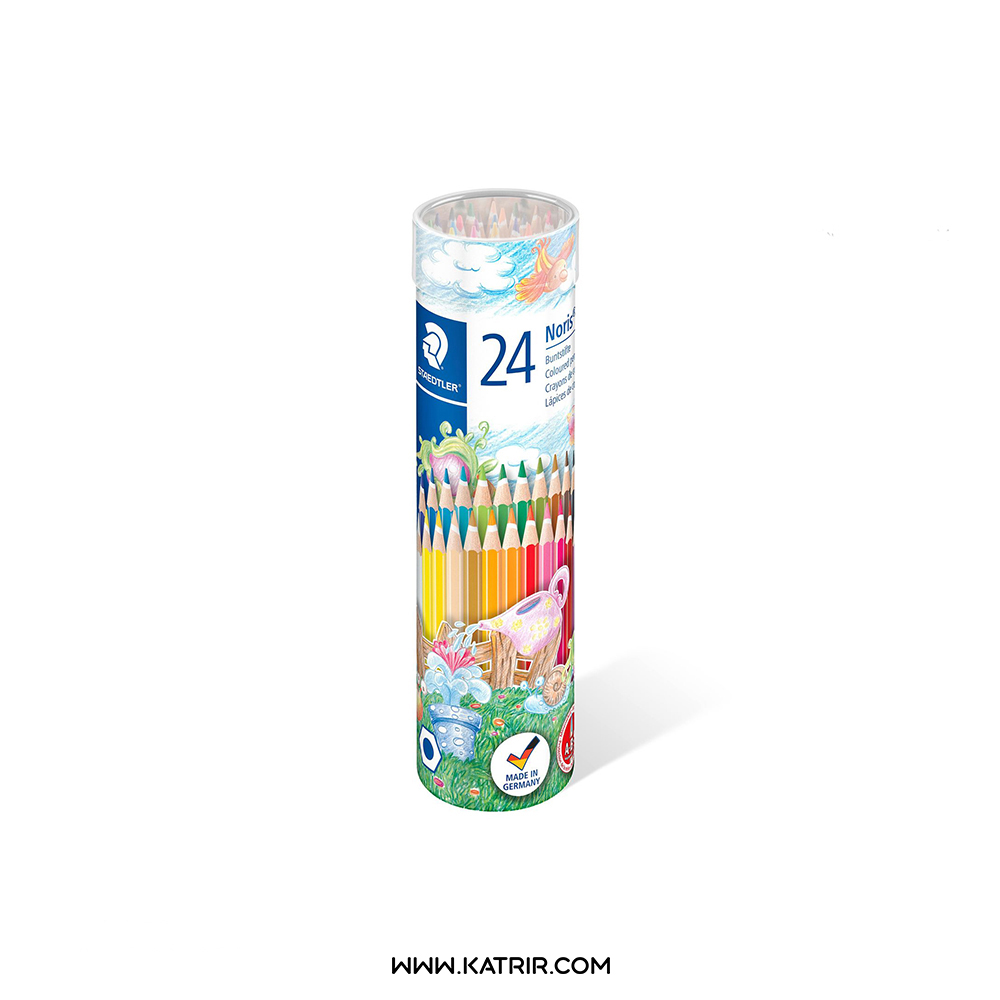 مداد رنگی استدلر ( staedtler )  مدل نوریس ، لوله ای ، 24 رنگ ، کد 144NMD24