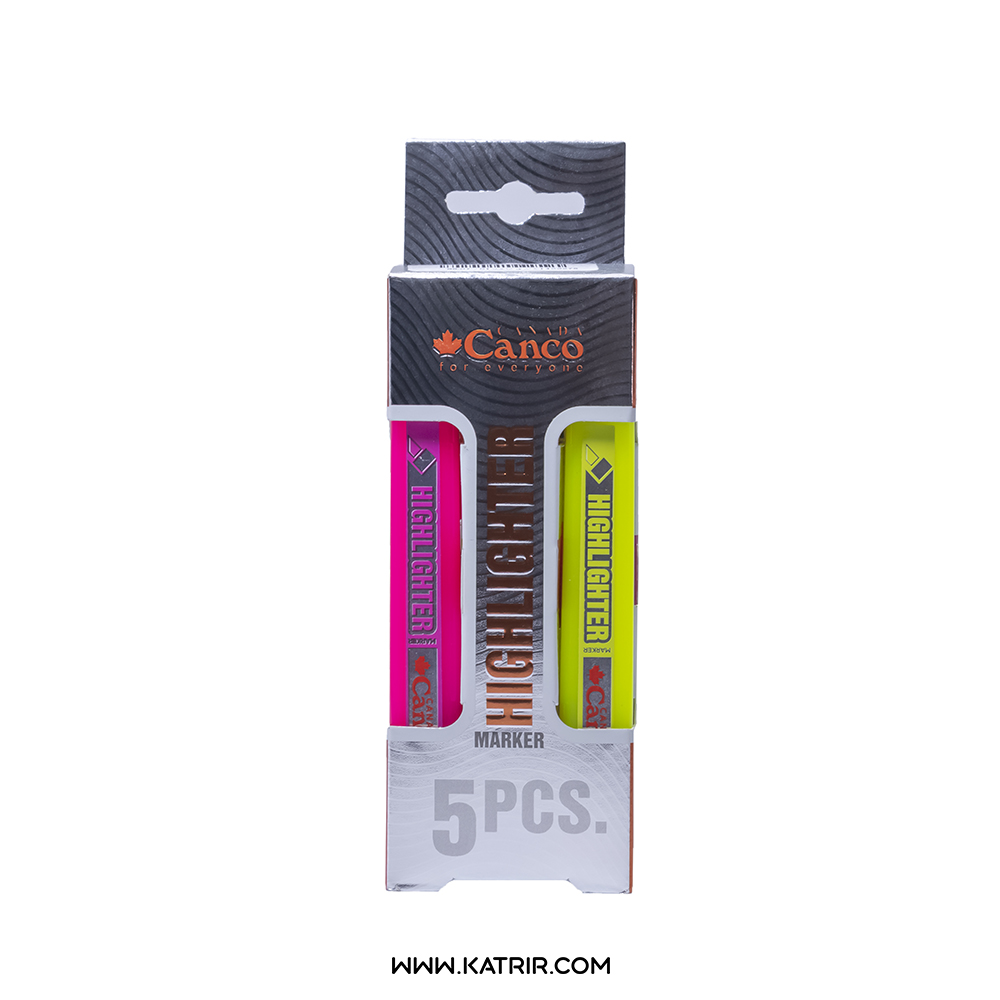 ماژیک علامت گذار کنکو ( Canco ) مدل هایلایتر ( Highlighter ) - بسته 5 عددی