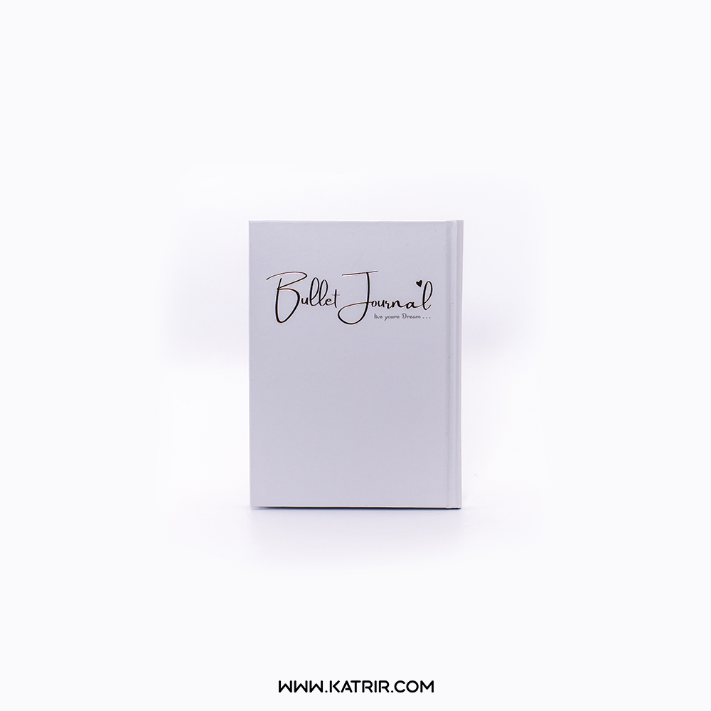 دفتر نقطه ای برگ ( Barg ) مدل bullet journal طلاکوب  - سایز A5 کد 252 (سفید)