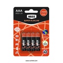باتری ناس ( NASS ) مدل نیم قلمی سوپر الکلاین ، 4 عددی کارتی