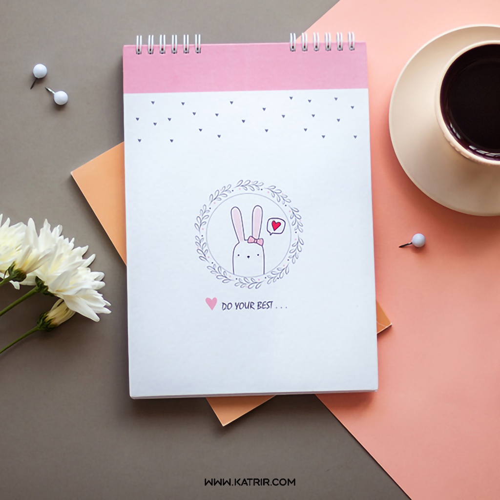 دفتر آبرنگی برگ ( Barg ) مدل خرگوشی ، کاغذ سفید در 2 سایز