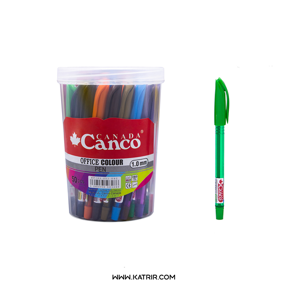 خودکار کنکو ( canco ) مدل آفیس رنگی (  office colour )   بسته 50 عددی - سایز 1.0 میلی متر