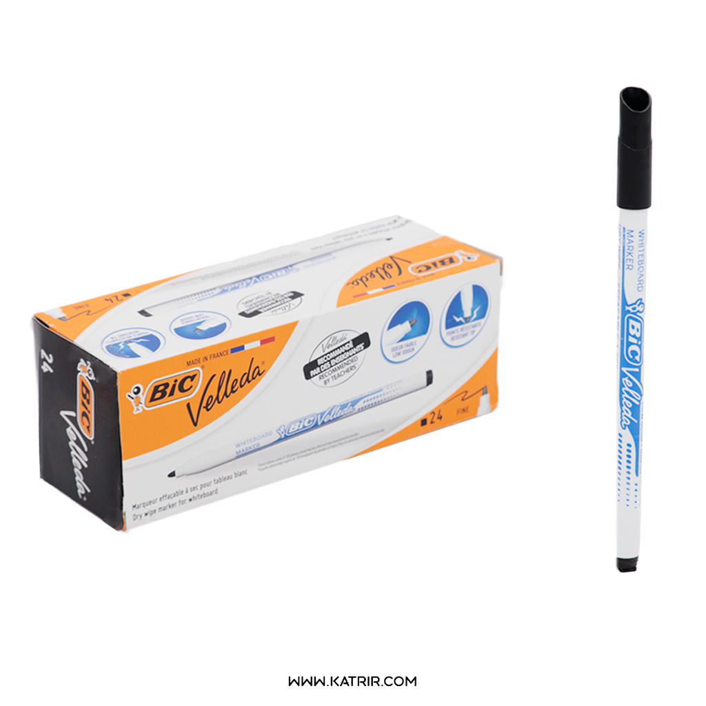 ماژیک وایت برد بیک ( Bic ) مدل ولدا ، قلمی (مشکی)
