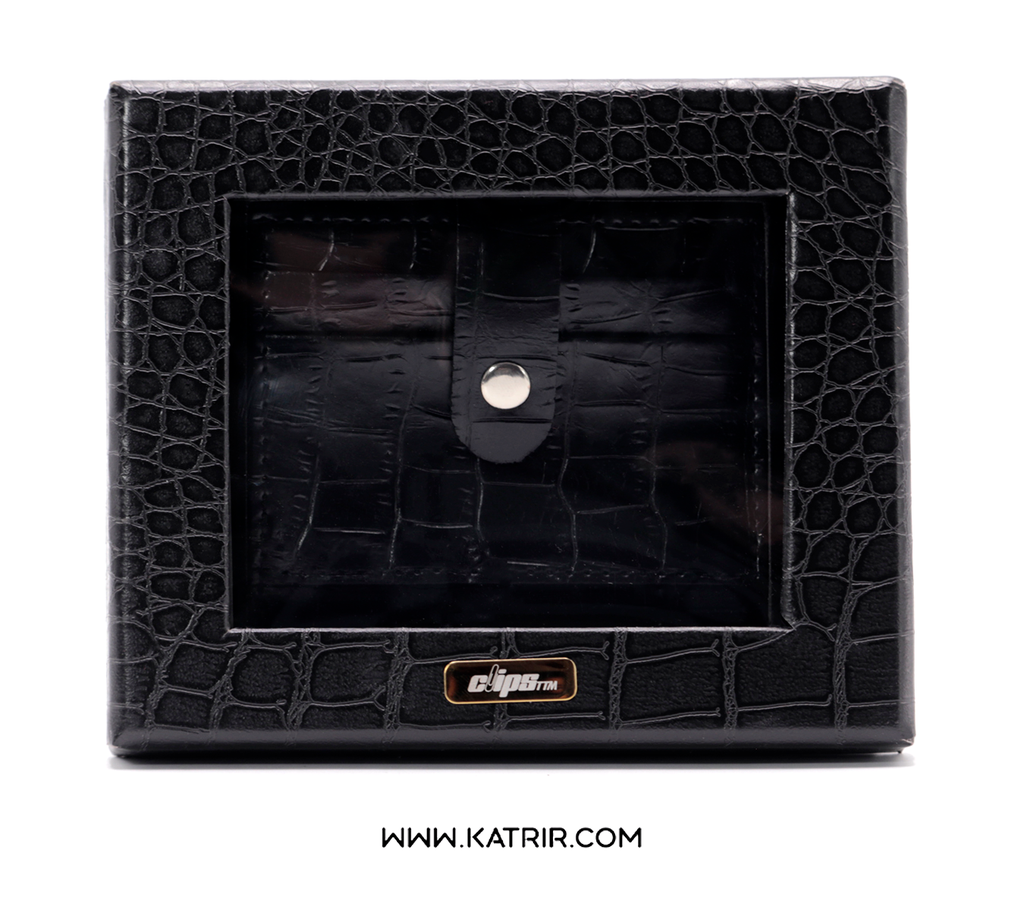 جاکارتی کلیپس ( Clips ) مدل چرمی دکمه دار با جعبه