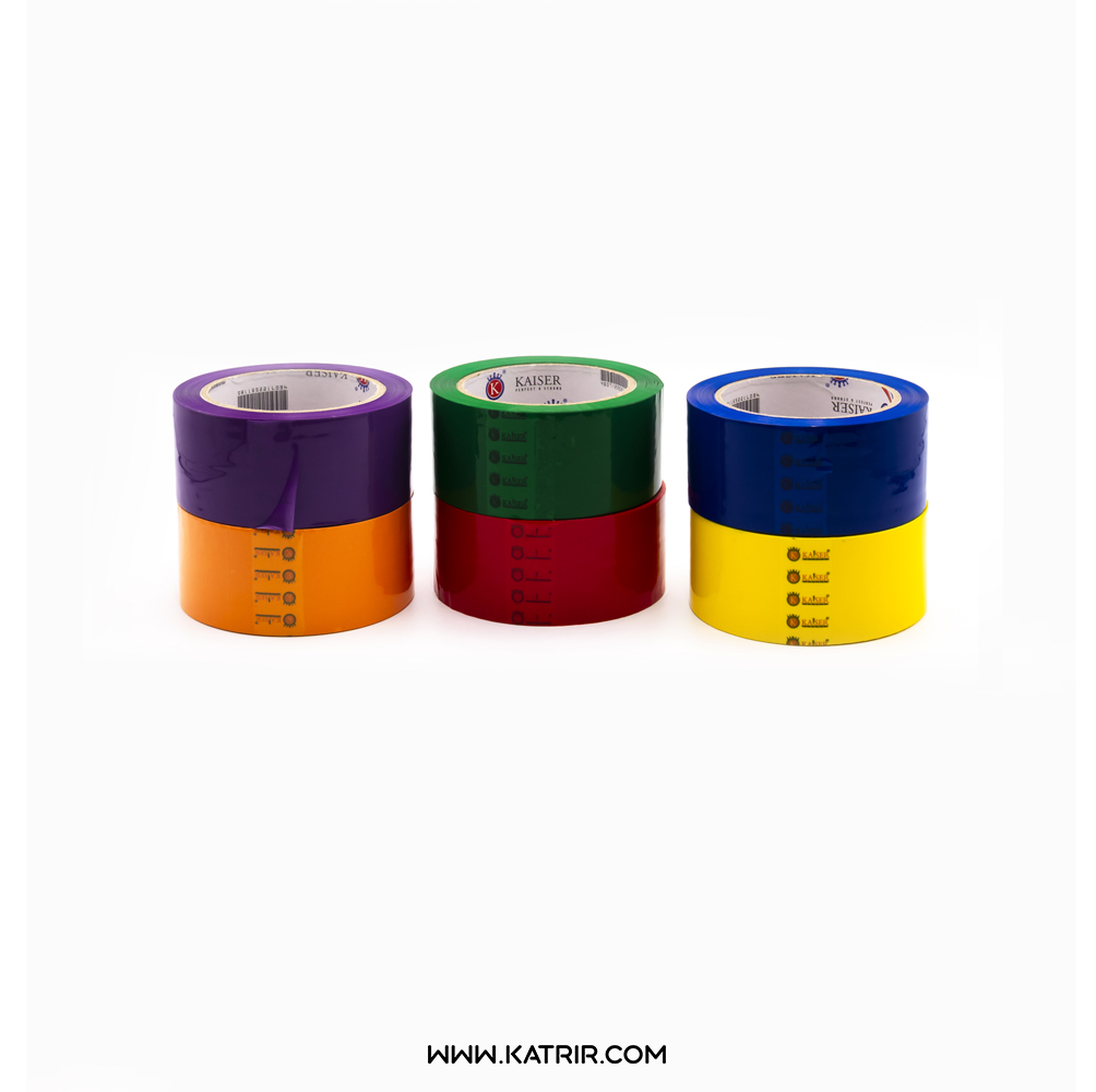چسب کارتن رنگی کایسر ( KAISER ) مدل 45 میکرون 90 یارد - بسته 6 عددی