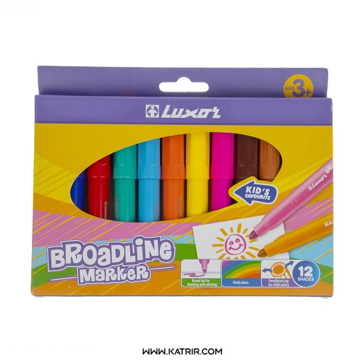 ماژیک نقاشی 12 رنگ لاکسر (luxor ) مدل برودلاین ( Broudline ) - کد 6180