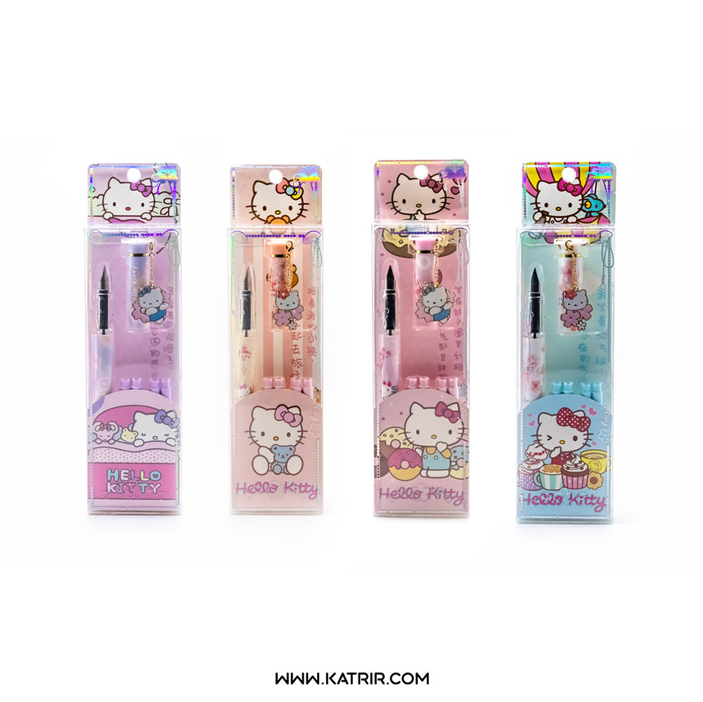 خودنویس فانتزی مدل هلو کیتی ( Hello kitty ) همراه با 4 کارتریج - کد 283