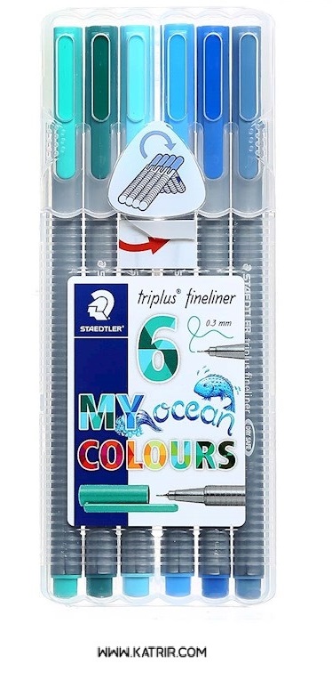 روان نویس 6 رنگ استدلر مدل Oceanic Colours - سایز 0.3 کد 334SB6CS5