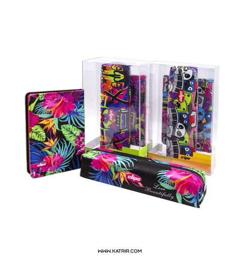 ست جامدادی و یادداشت کلیپس ( Clips ) مدل پارچه ای ، کد 0130