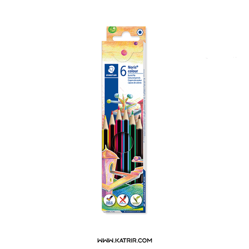 مداد رنگی 6 رنگ استدلر مدل وپکس ( wopex ) جعبه مقوایی - کد 185-c6