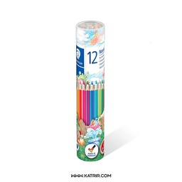 مداد رنگی استدلر ( staedtler )  مدل نوریس ، لوله ای ، 12 رنگ ، کد 144NMD12