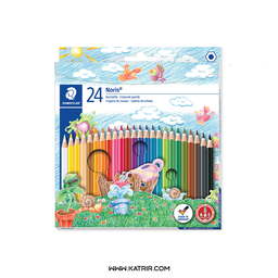 مداد رنگی استدلر ( staedtler )  مدل نوریس ، جعبه مقوایی ، 24 رنگ ، کد 144NC24